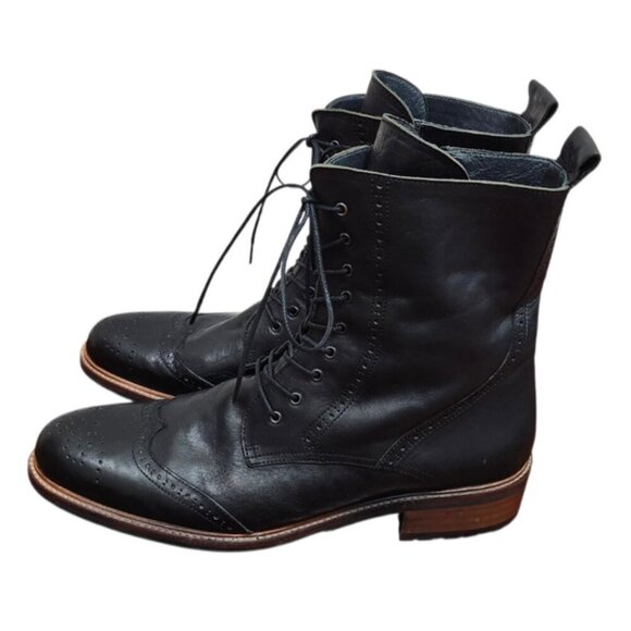 DuoBoots UK Men’s EU 43 Black Leather Brogue Lace Up Ankle Boots main image 7